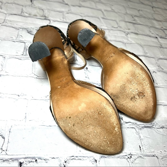 Dior Champagne Pink Satin Lace Sandal Heels Sz 37.5 - Picture 7 of 12